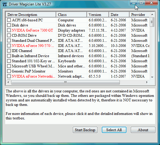 Click to view Driver Magician Lite 4.61 screenshot