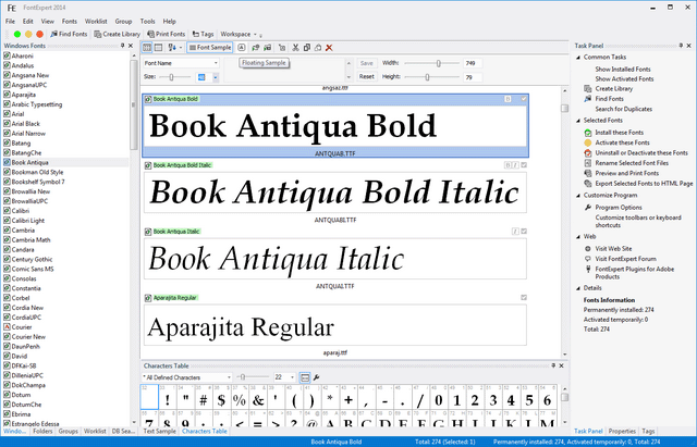 Click to view FontExpert 2016 14.0 screenshot