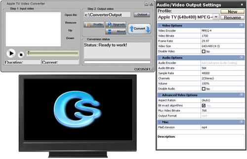 Click to view Cucusoft Apple TV Video Converter 8.08 screenshot