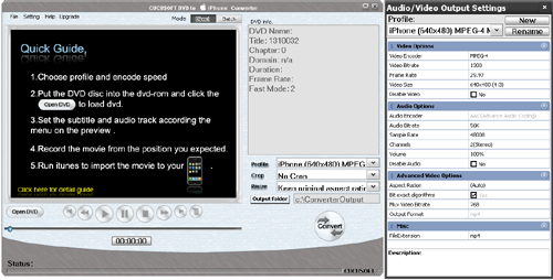 Click to view Cucusoft DVD to iPhone Video Converter 8.08 screenshot