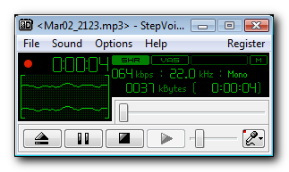 Click to view Stepvoice Recorder 1.8 screenshot