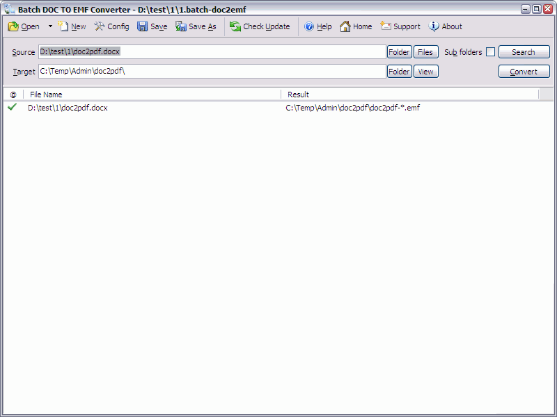 Click to view Batch Word to EMF Converter 2016.8.504 screenshot