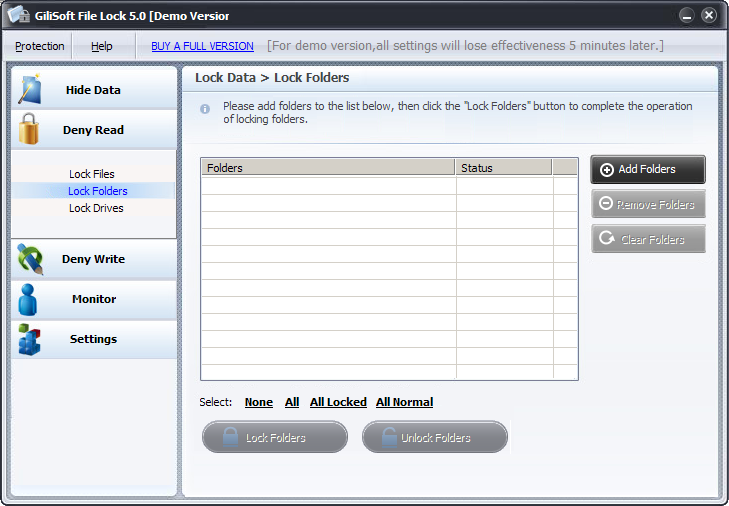Click to view GiliSoft File Lock 9.1 screenshot
