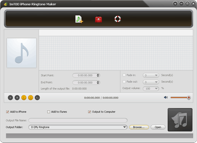 Click to view ImTOO iPhone Ringtone Maker 3.0.2.0527 screenshot