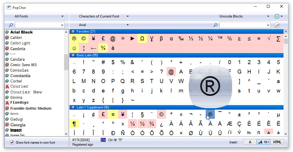 Click to view PopChar Win 8.0 screenshot