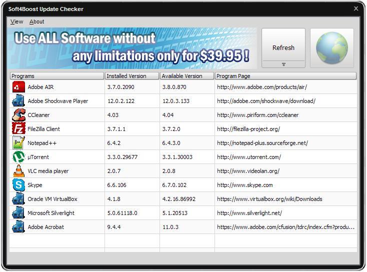 Click to view Soft4Boost Update Checker 6.6.5.301 screenshot