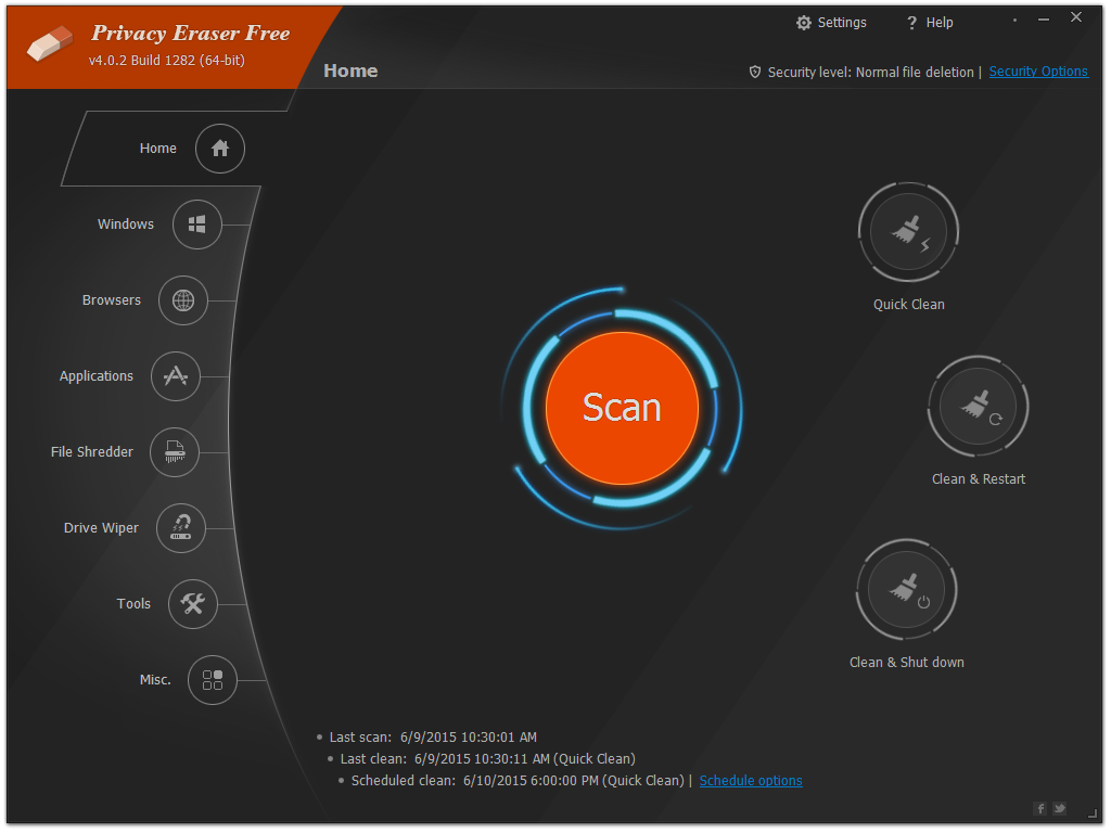 Click to view Privacy Eraser Free 4.32 screenshot