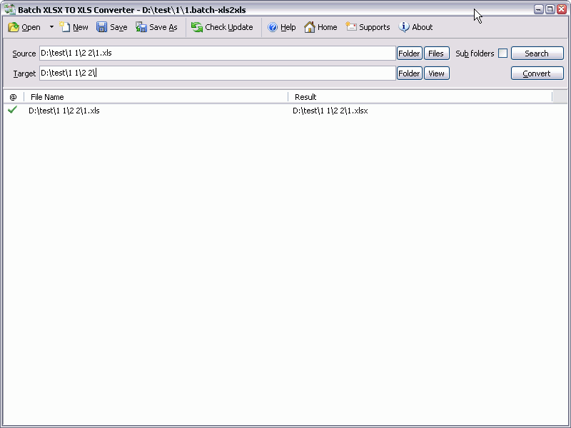 Click to view Batch XLSX to XLS Converter 2016.8.415 screenshot