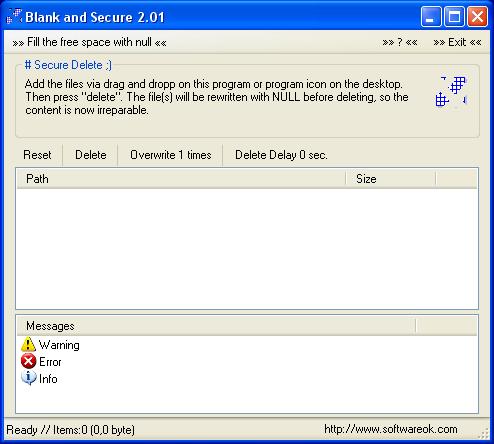 Click to view Blank And Secure 4.55 screenshot