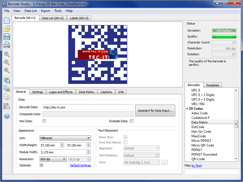 Click to view Barcode Creator Software Barcode Studio 15.1.3 screenshot