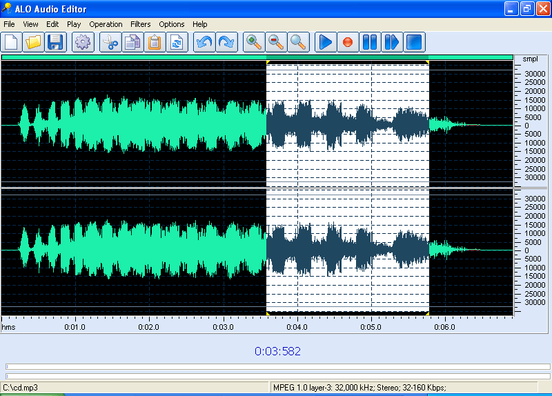Click to view ALO Audio Editor 3.3.550 screenshot