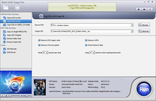 Click to view WinX DVD Copy Pro 3.8.0 screenshot