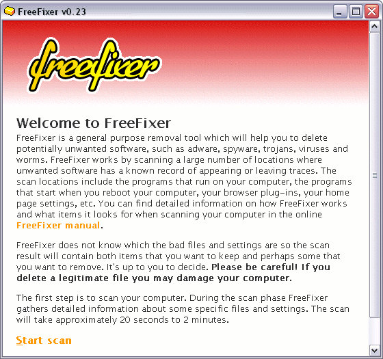 Click to view FreeFixer 1.16 screenshot