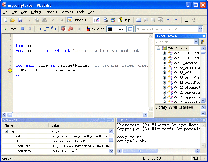 Click to view VbsEdit 8 screenshot