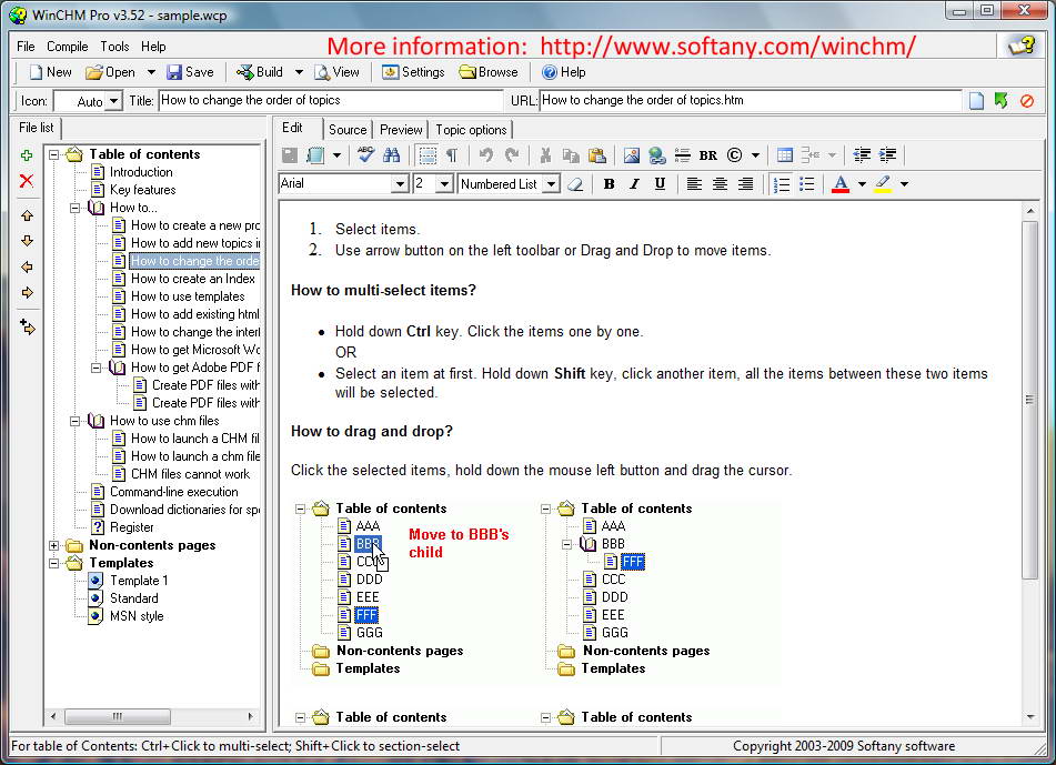 Click to view WinCHM - help authoring software 5.2 screenshot