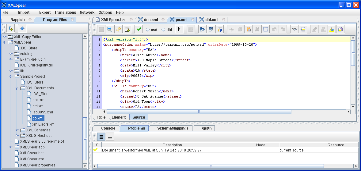 Click to view XMLSpear 3.40 screenshot