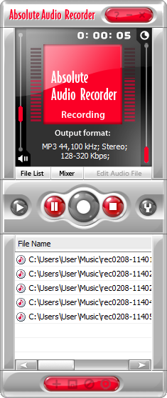 Click to view Absolute Audio Recorder 7.5.3 screenshot